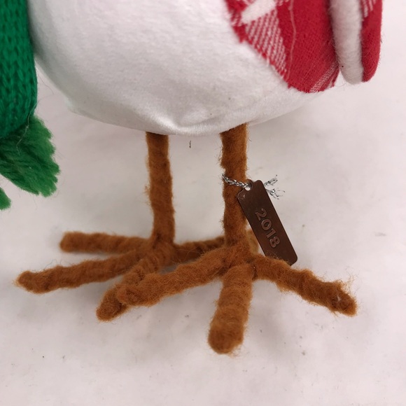 Target Spritz Feathery Friends Bird 2018 Toby Red Plaid Green Scarf Sled - Picture 6 of 9